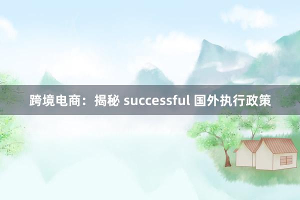 跨境电商：揭秘 successful 国外执行政策